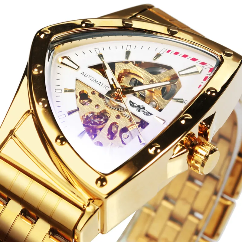 The Monaldo Triangle Skeleton Gold Black Watch