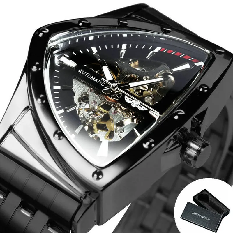 The Monaldo Triangle Skeleton Gold Black Watch
