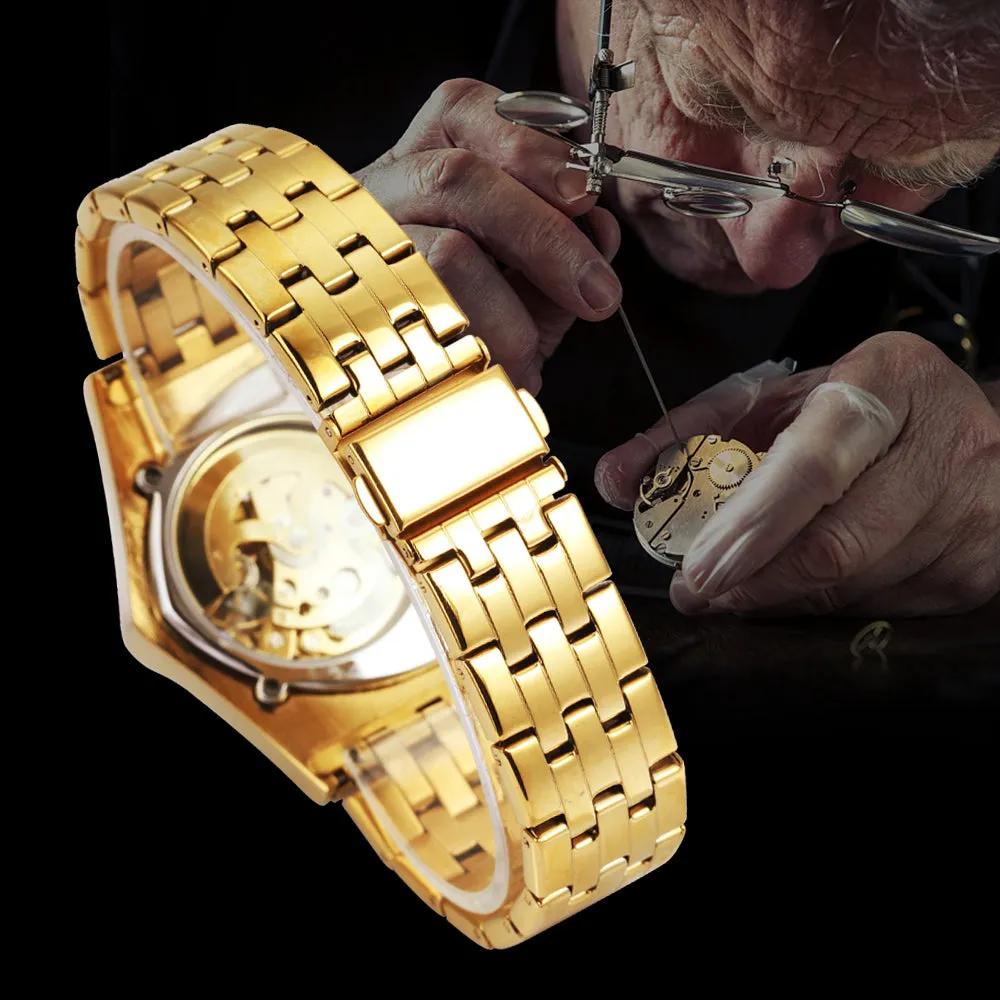 The Monaldo Triangle Skeleton Gold Black Watch