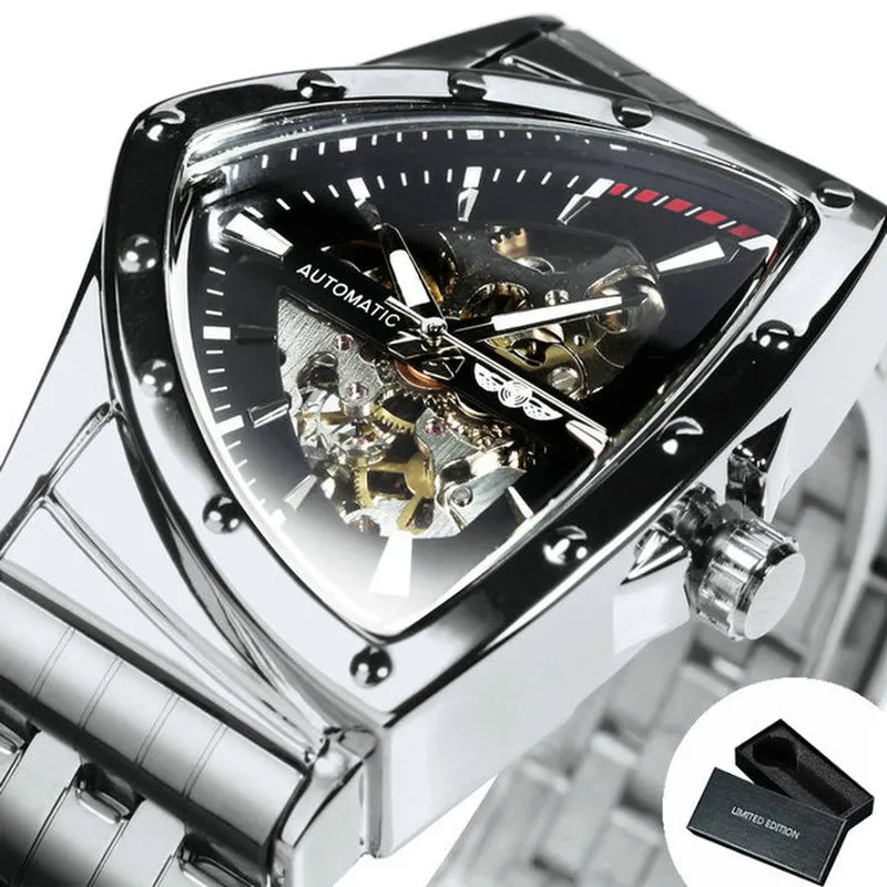 The Monaldo Triangle Skeleton Gold Black Watch