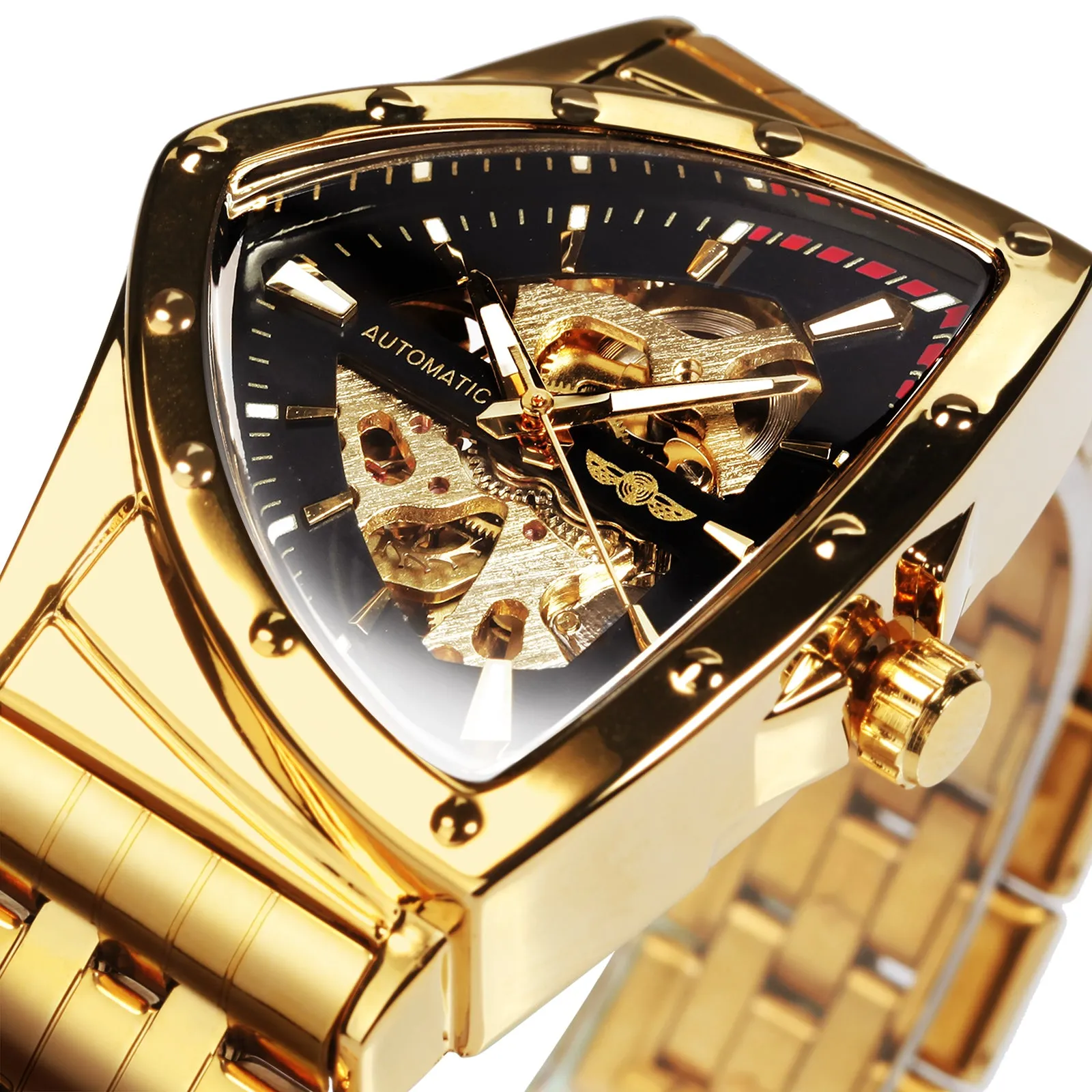 The Monaldo Triangle Skeleton Gold Black Watch