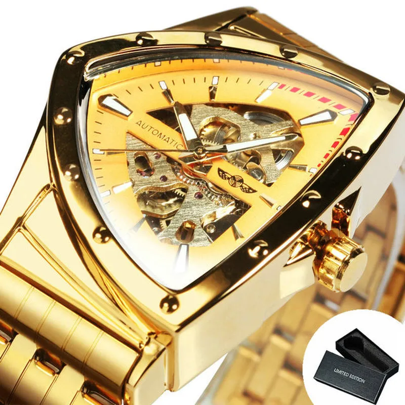 The Monaldo Triangle Skeleton Gold Black Watch