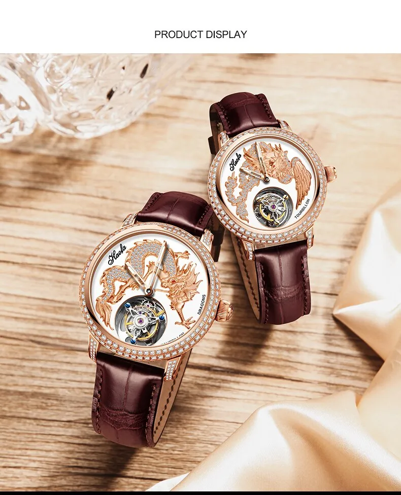 Unisex Luxury Sapphire Flying Movement Tourbillon Mechanical Wristwatch
