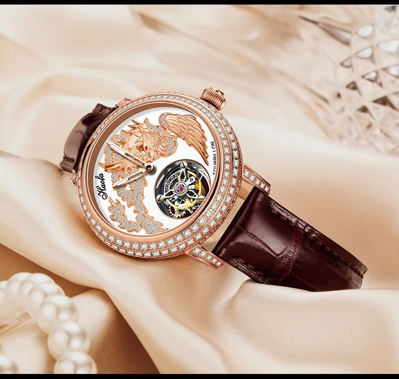 Unisex Luxury Sapphire Flying Movement Tourbillon Mechanical Wristwatch
