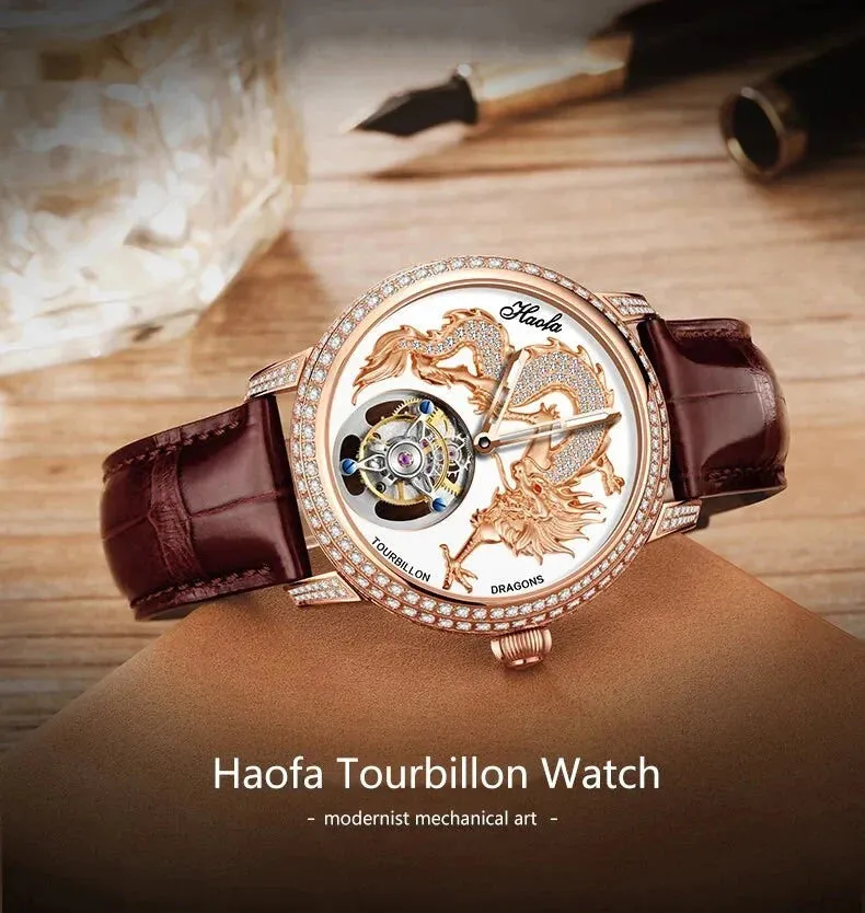 Unisex Luxury Sapphire Flying Movement Tourbillon Mechanical Wristwatch