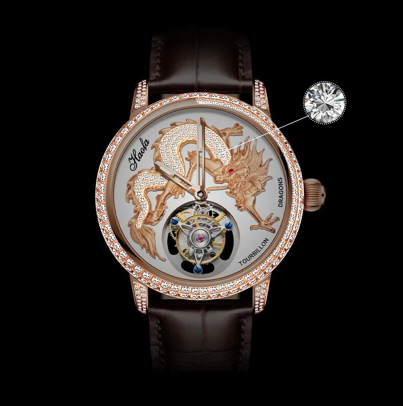 Unisex Luxury Sapphire Flying Movement Tourbillon Mechanical Wristwatch