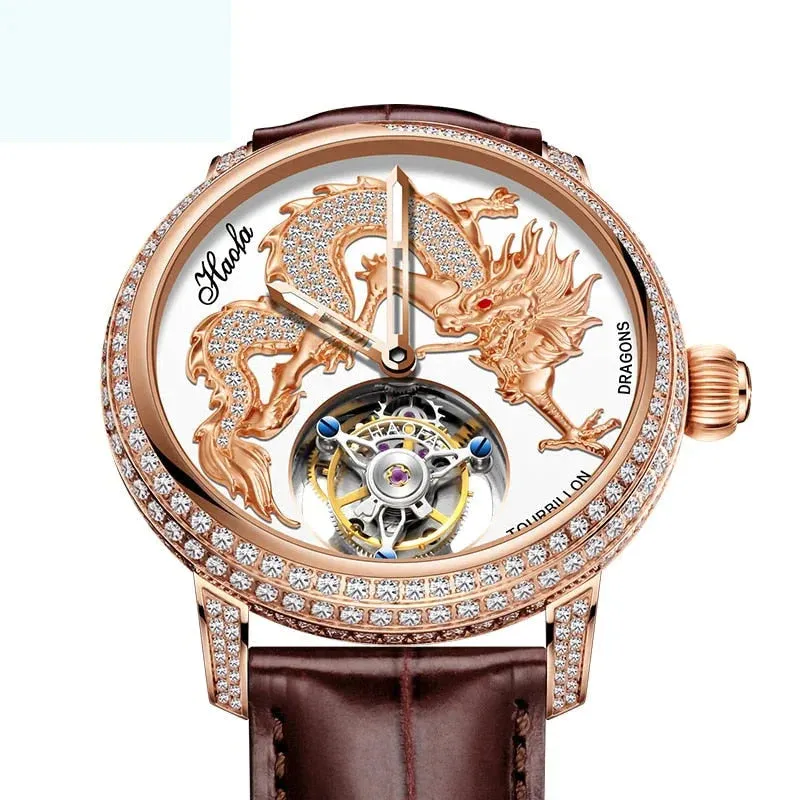 Unisex Luxury Sapphire Flying Movement Tourbillon Mechanical Wristwatch