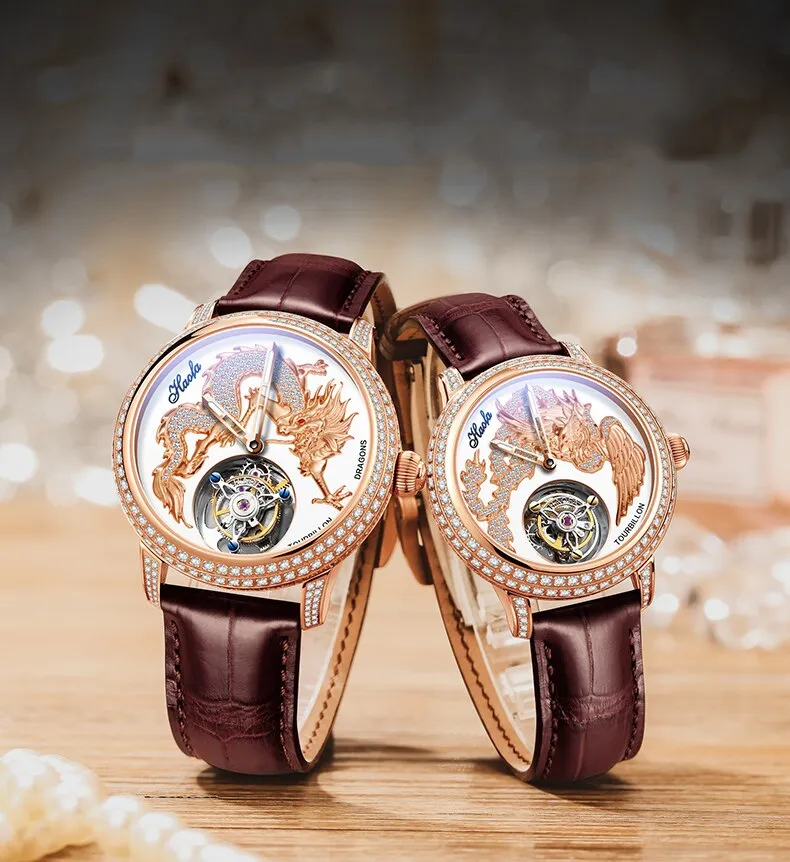 Unisex Luxury Sapphire Flying Movement Tourbillon Mechanical Wristwatch