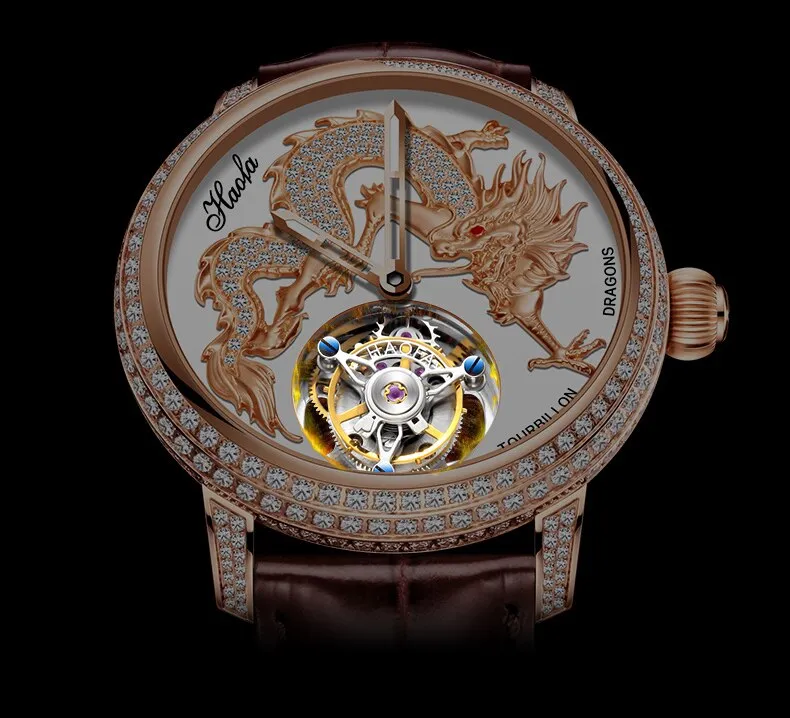 Unisex Luxury Sapphire Flying Movement Tourbillon Mechanical Wristwatch