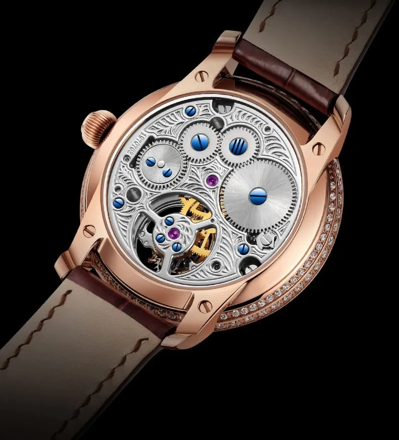 Unisex Luxury Sapphire Flying Movement Tourbillon Mechanical Wristwatch