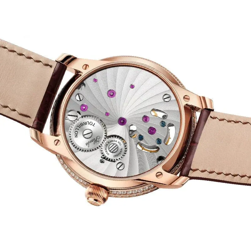 Unisex Luxury Sapphire Flying Movement Tourbillon Mechanical Wristwatch