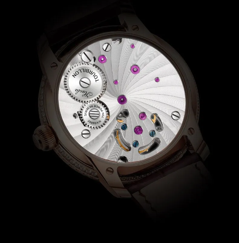 Unisex Luxury Sapphire Flying Movement Tourbillon Mechanical Wristwatch