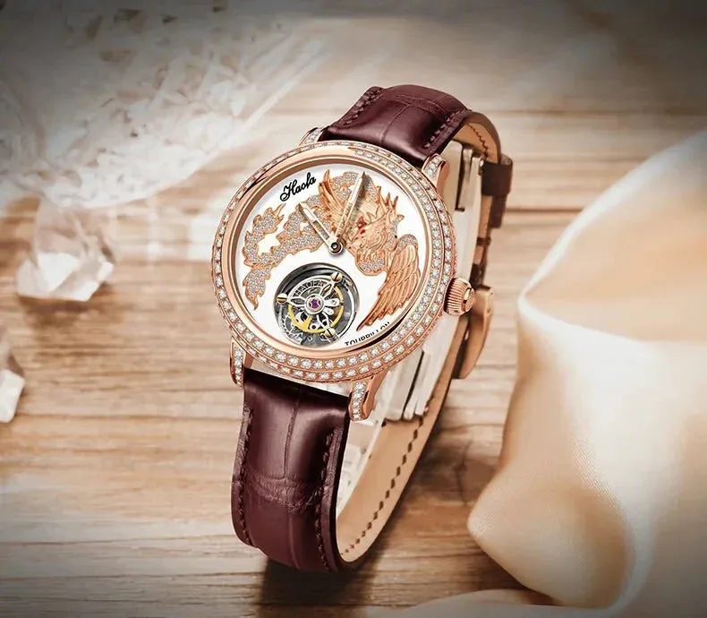 Unisex Luxury Sapphire Flying Movement Tourbillon Mechanical Wristwatch