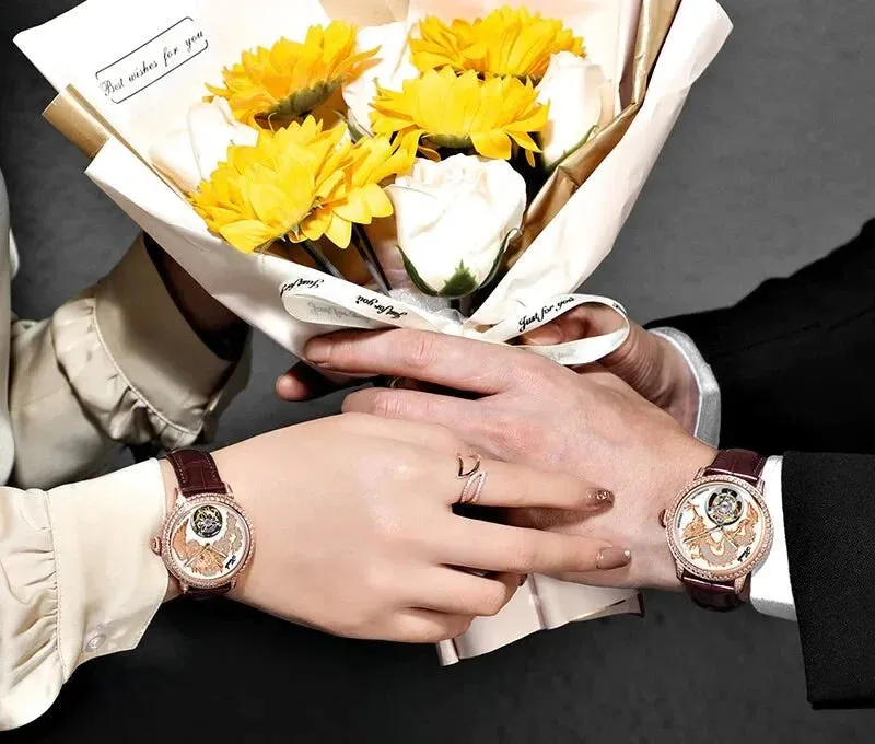 Unisex Luxury Sapphire Flying Movement Tourbillon Mechanical Wristwatch