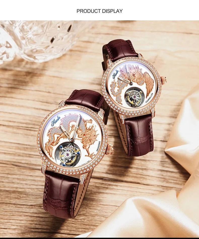 Unisex Luxury Sapphire Flying Movement Tourbillon Mechanical Wristwatch