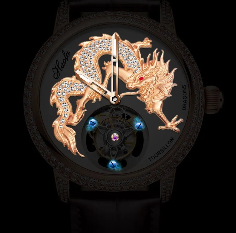 Unisex Luxury Sapphire Flying Movement Tourbillon Mechanical Wristwatch