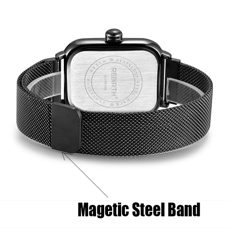 Unisex Minimalist Creative Rectangle Dial Quartz Movement Watch