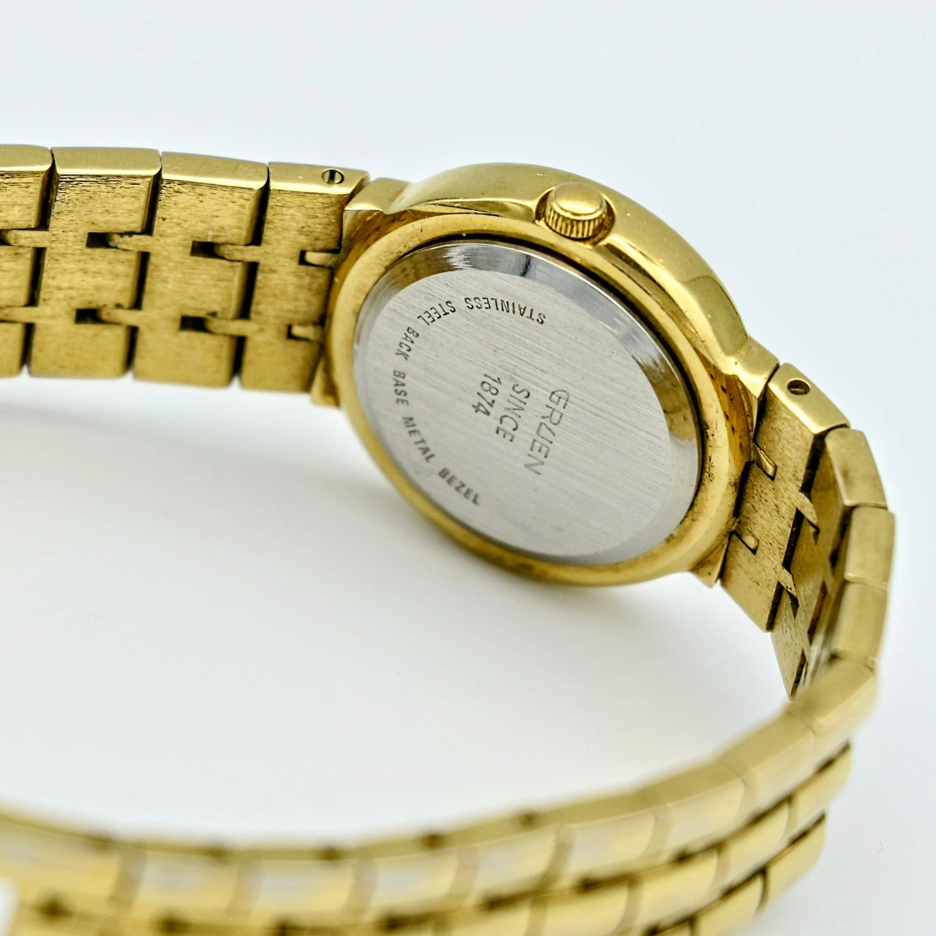 Vintage GRUEN Precision Ladies Watch Mother of Pearl Dial Quartz Wristwatch