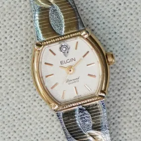 Vintage Ladies ELGIN Diamond Quartz Watch Two-Tone - Ref. EK247-007 Wristwatch