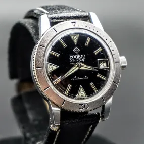 Vintage Zodiac Sea Wolf Automatic Dive Wristwatch Swiss Caliber 70/72 17J Watch