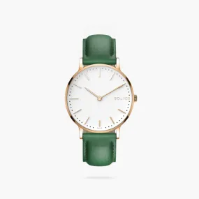 White   Rose Gold Solar Classic (Green Eco Vegan Leather)