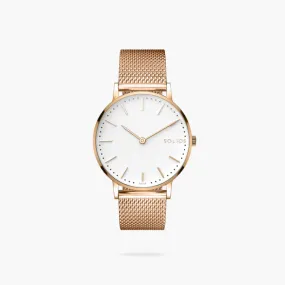 White   Rose Gold Solar Classic (Rose Gold Mesh Metal)