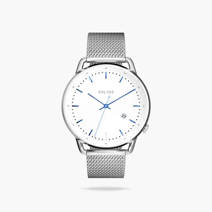White   Silver Solar Curve (Silver Mesh Metal)