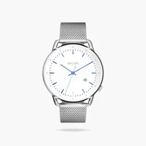 White   Silver Solar Curve (Silver Mesh Metal)