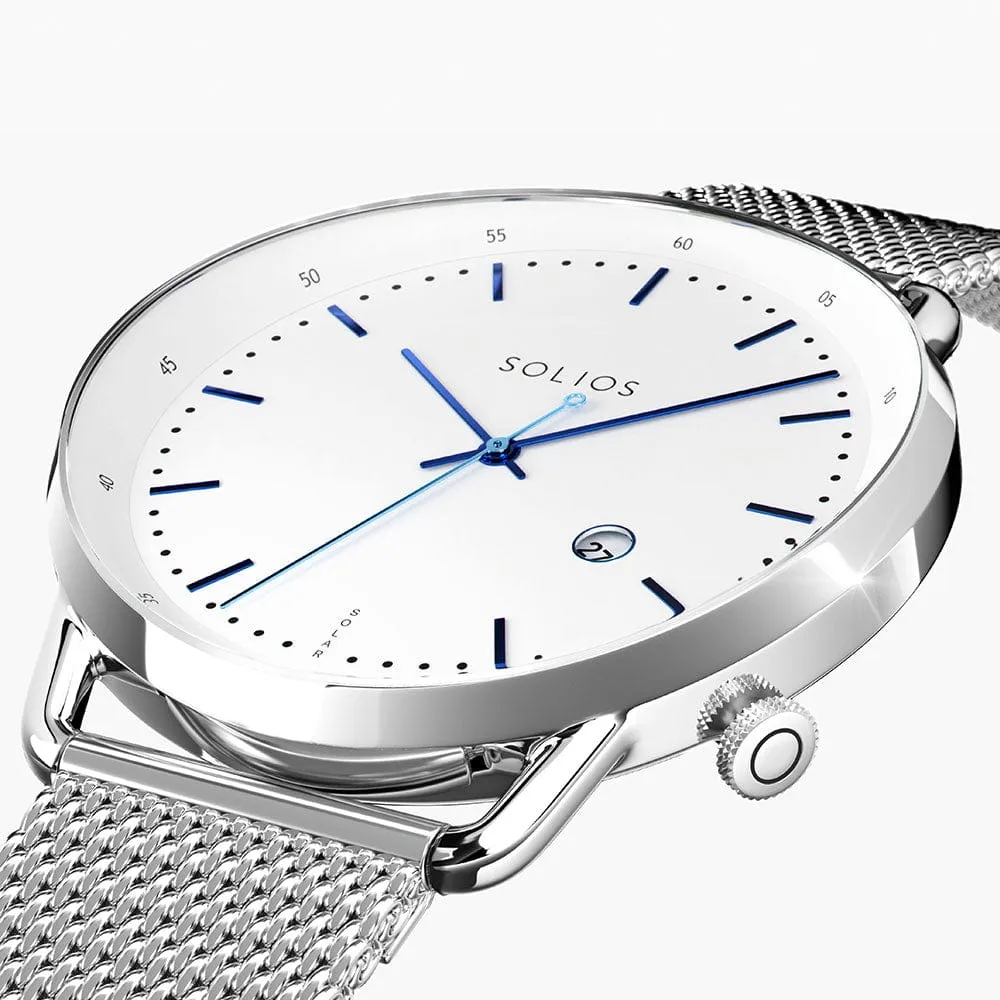 White   Silver Solar Curve (Silver Mesh Metal)