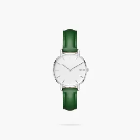 White   Silver Solar Mini (Green Eco Friendly Leather)