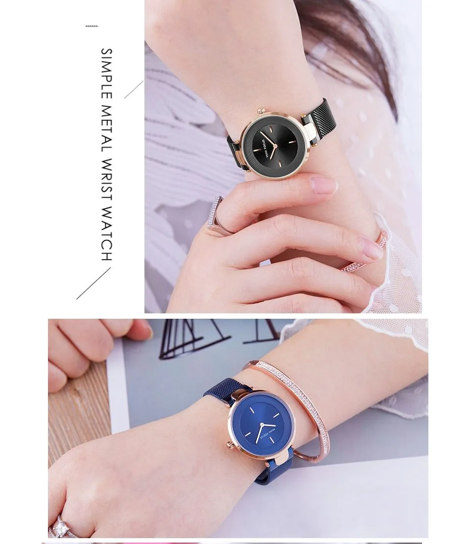 Women Luxury Rose Gold Ultra-Thin Simple Dress Quartz Watches