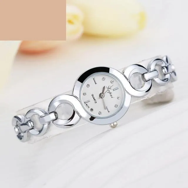 Women's Classic Fashion Gold Alloy Luxury Quartz Bracelet Watches