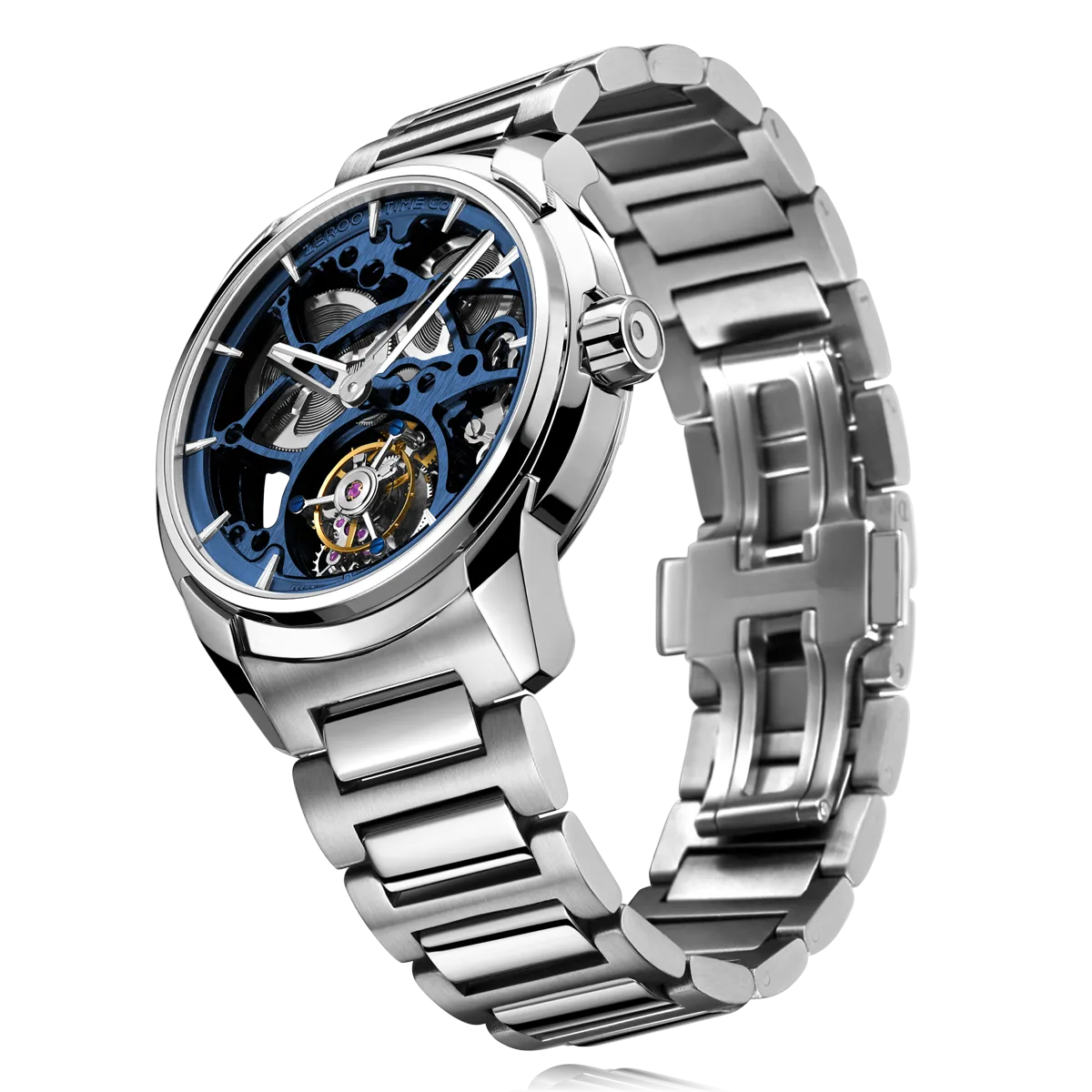ZEROO T3 THE LEO AUTOMATIC SKELETON TOURBILLONAUTOMATIC TOURBILLON WATCH FOR GENTS - ZT003SBL